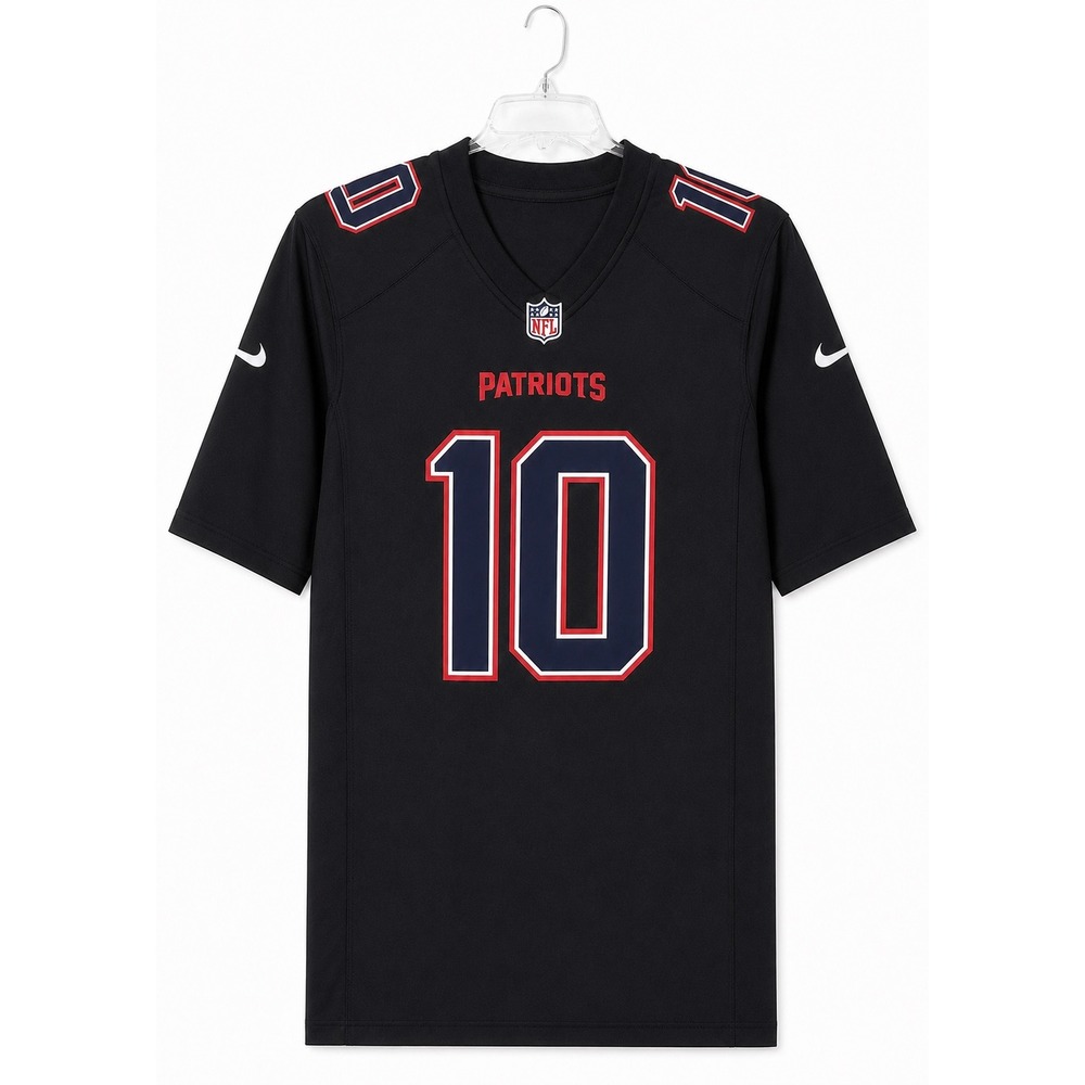Nike New England Patriots Drake Maye #10 Game Jersey Black Men's XL NFL Football